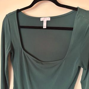Leith square neck Longsleeve bodysuit emerald size M